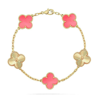 [Noble Aura jewelry] CLOVER 5 MOTIFS  PINK MOP BRACELET COLLECTION