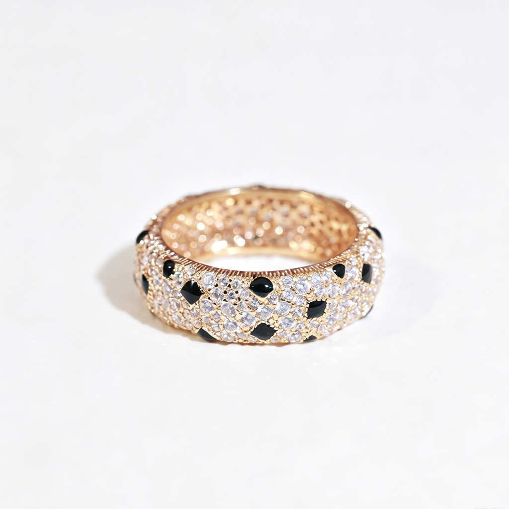 [Noble Aura jewelry]PANTHERE SPOTTED FULL DIAMOND RING