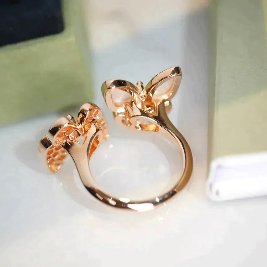 [Noble Aura jewelry]TWIN BUTTERFLY DIAMOND MOP RING