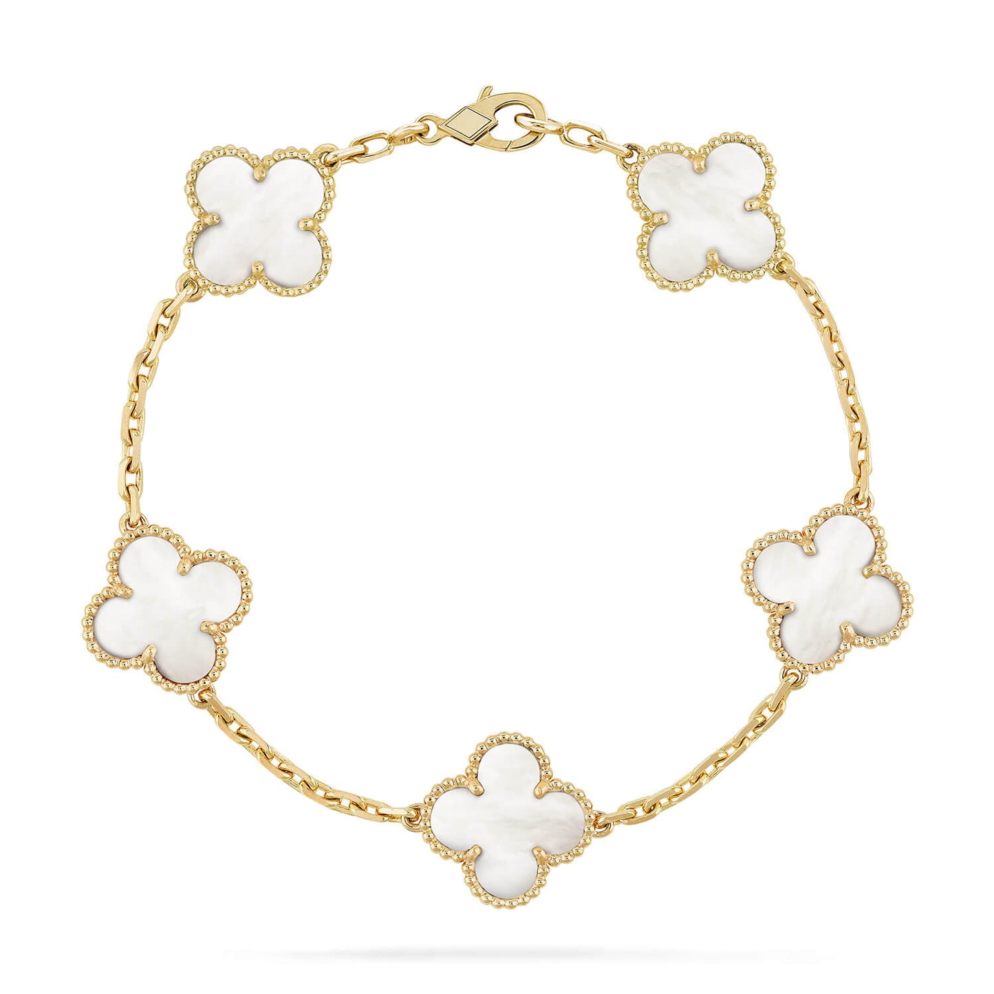 [Noble Aura jewelry]CLOVER  5 MOTIF WHITE MOP BRACELET