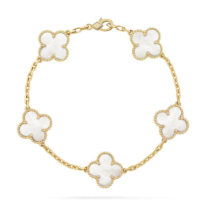 [Noble Aura jewelry]CLOVER  5 MOTIF WHITE MOP BRACELET