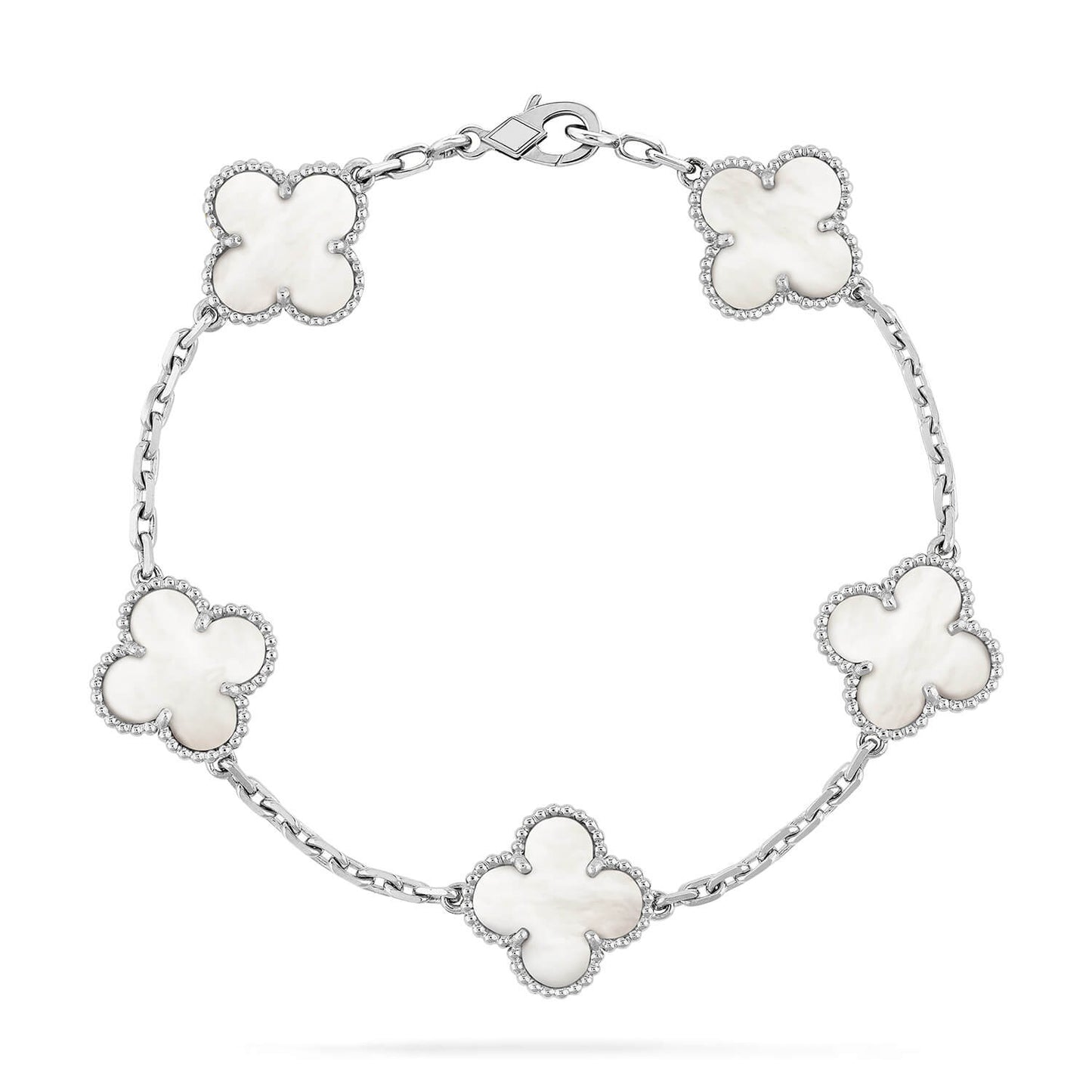 [Noble Aura jewelry]CLOVER SILVER MOP 5 MOTIF BRACELET