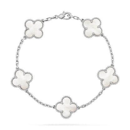 [Noble Aura jewelry]CLOVER SILVER MOP 5 MOTIF BRACELET