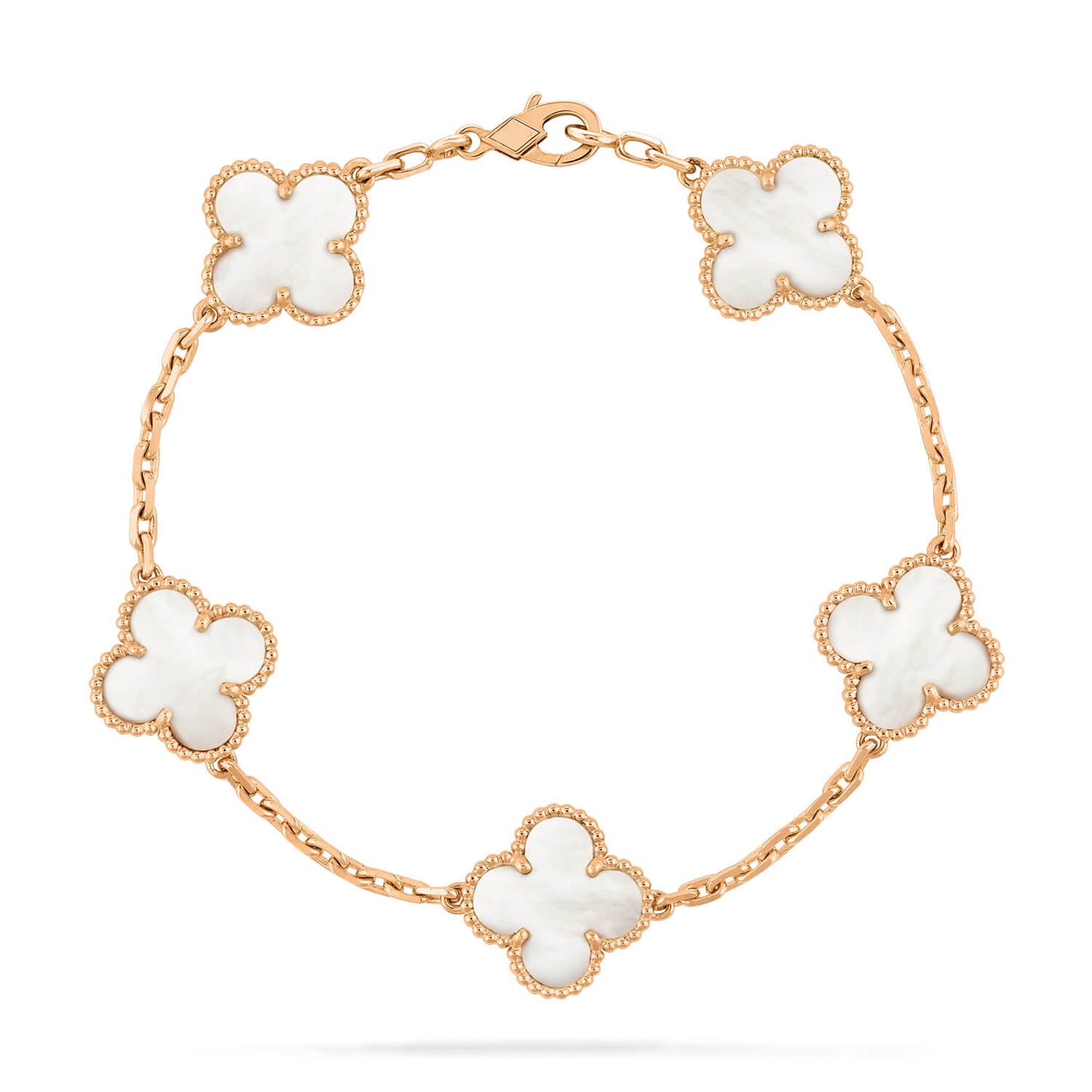 [Noble Aura jewelry]CLOVER  5 MOTIF WHITE MOP BRACELET