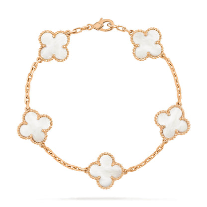 [Noble Aura jewelry]CLOVER  5 MOTIF WHITE MOP BRACELET