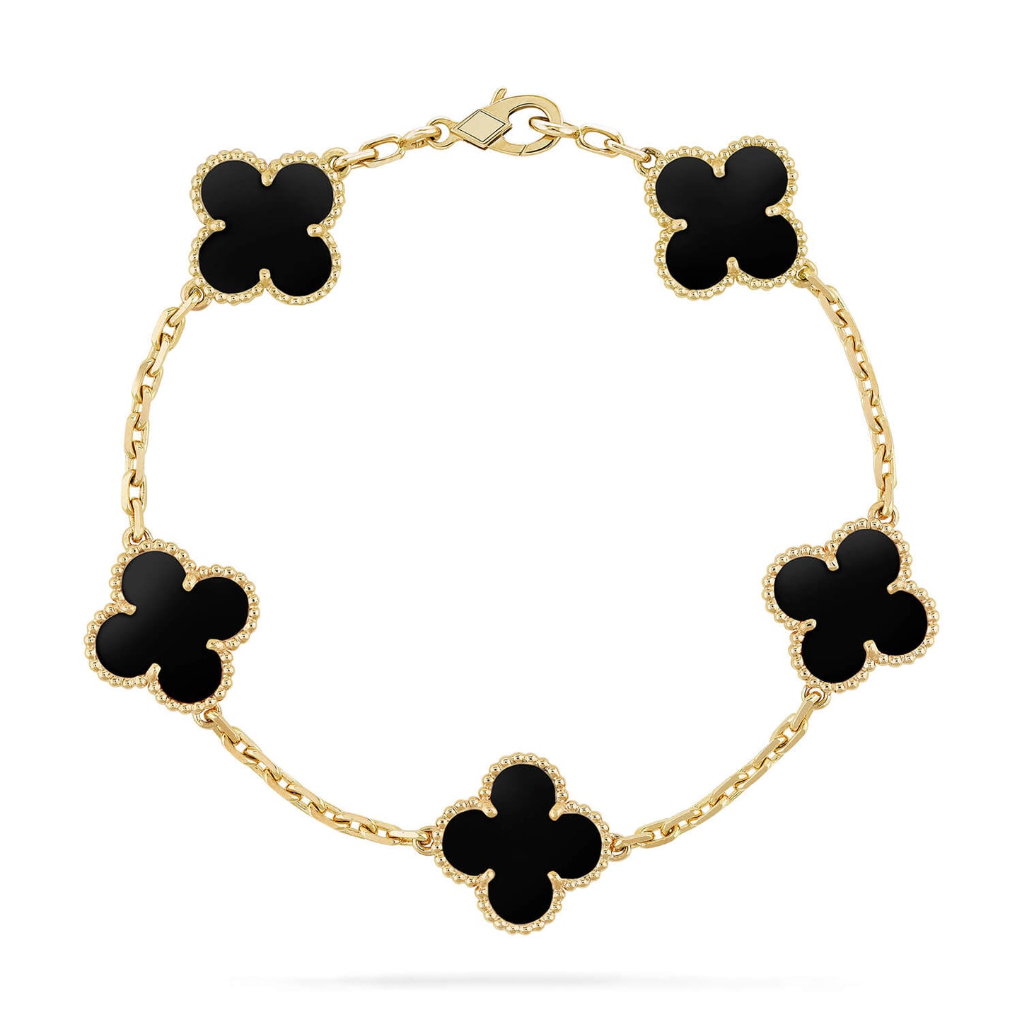 [Noble Aura jewelry]CLOVER  5 MOTIFS BLACK ONYX BRACELET