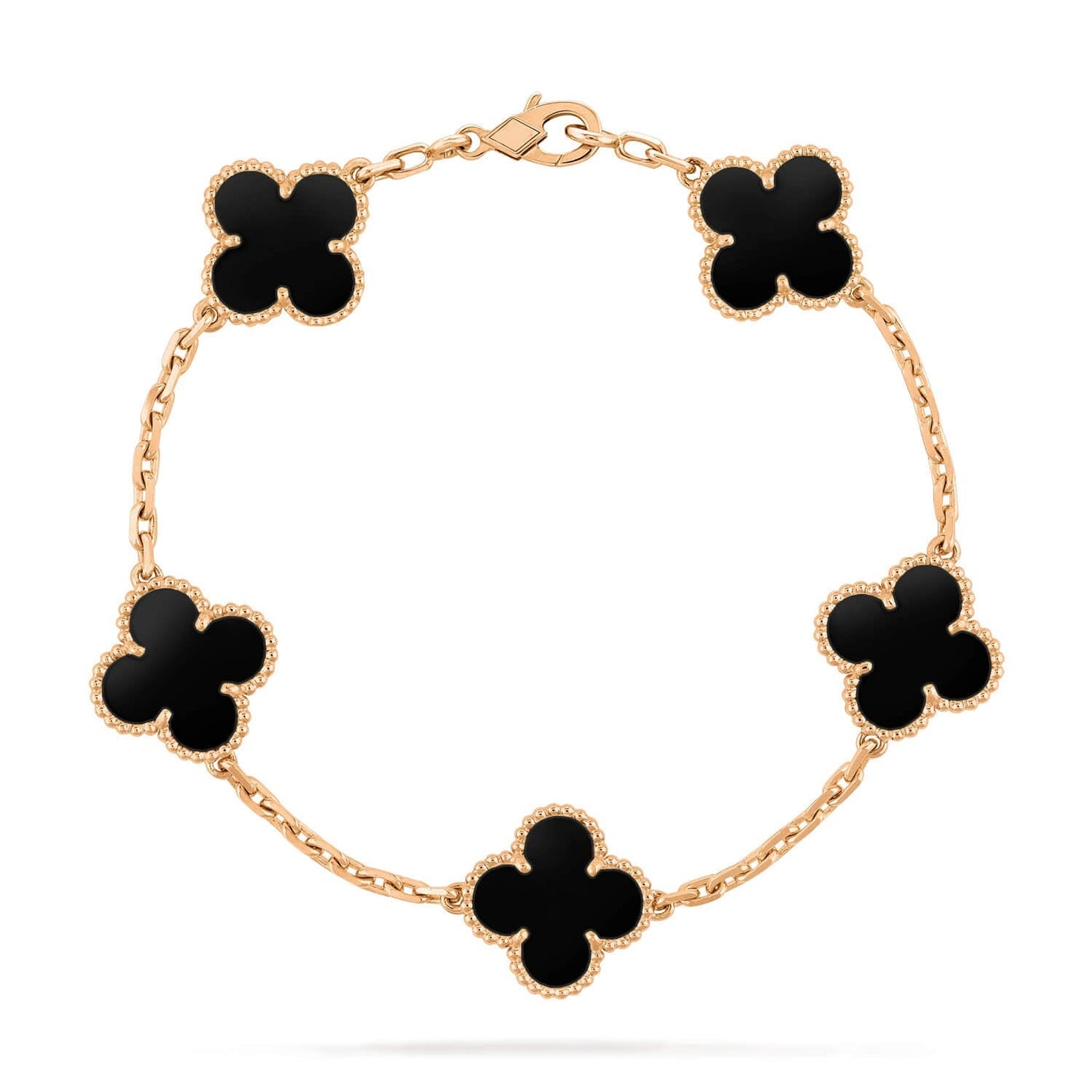 [Noble Aura jewelry]CLOVER  5 MOTIFS BLACK ONYX BRACELET
