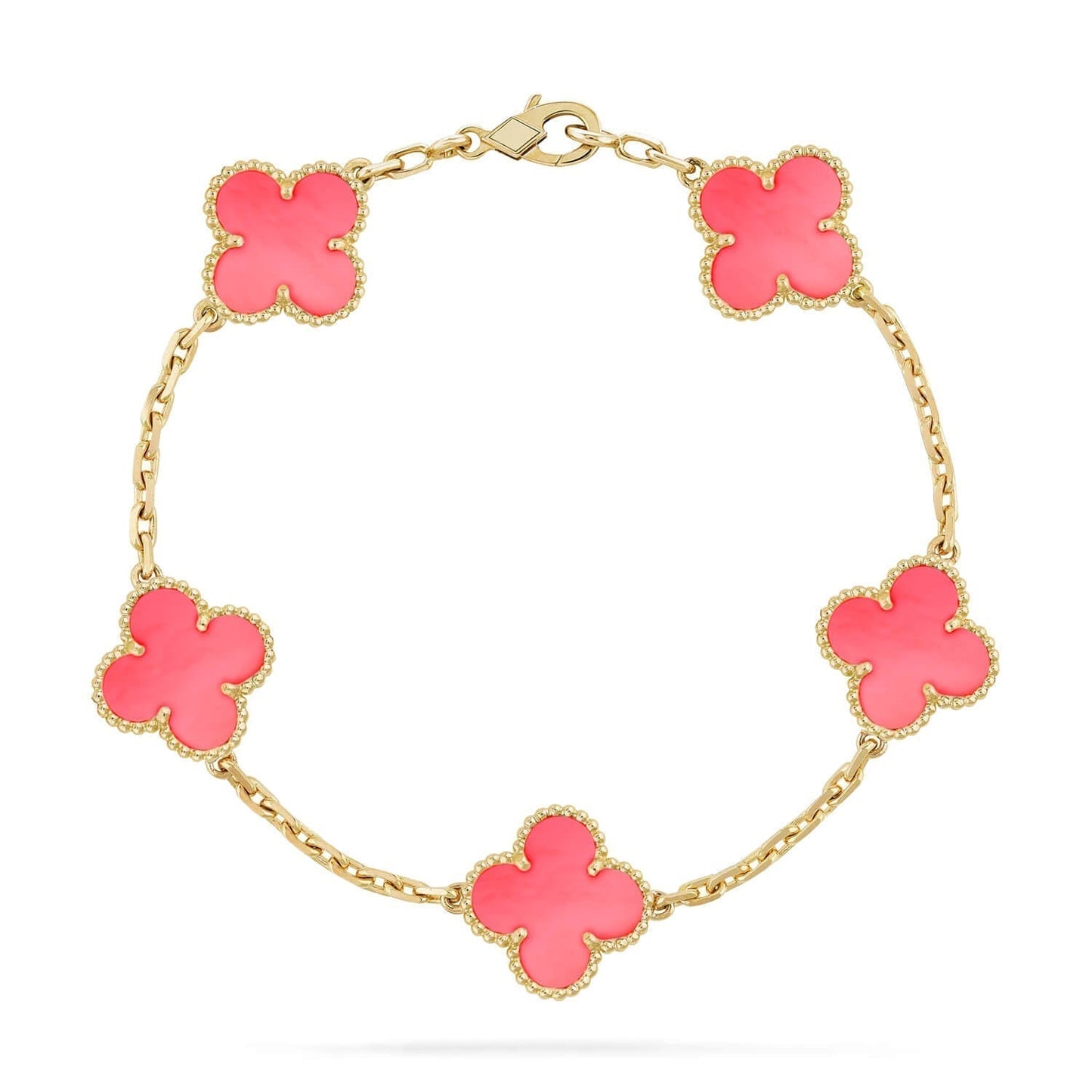 [Noble Aura jewelry]CLOVER 5 PINK MOP BRACELET