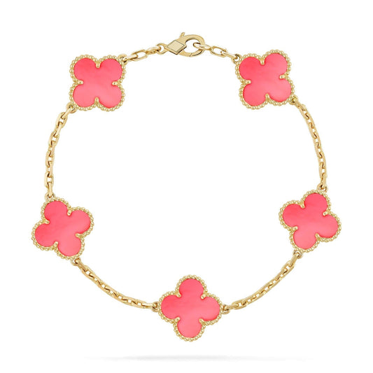 [Noble Aura jewelry]CLOVER 5 PINK MOP BRACELET