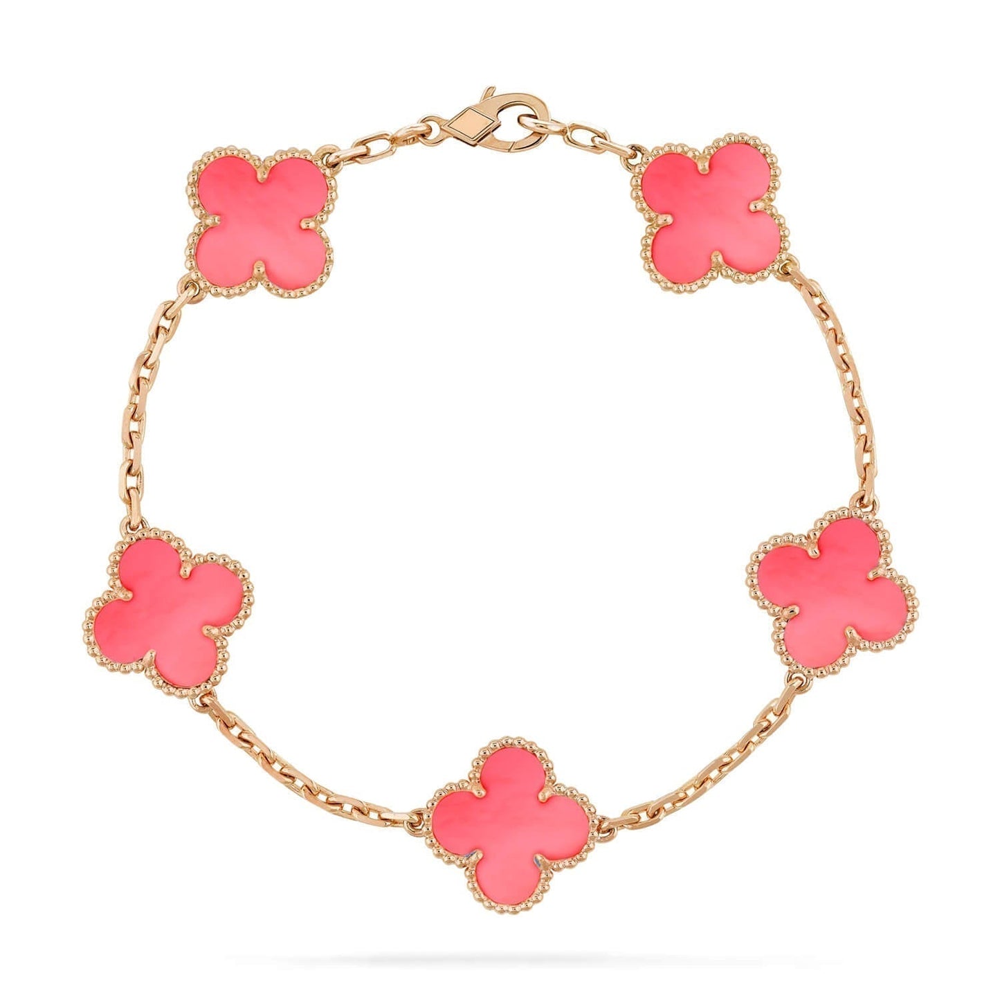 [Noble Aura jewelry]CLOVER 5 PINK MOP BRACELET