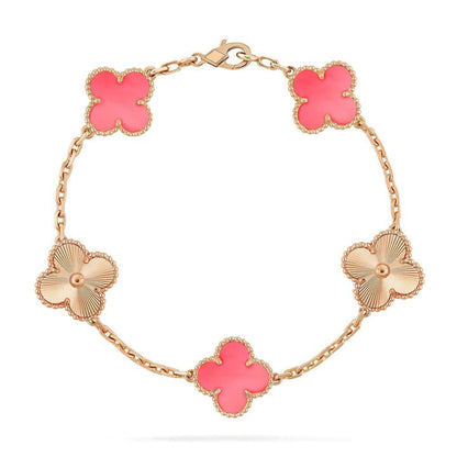 [Noble Aura jewelry]CLOVER BRACELET 5 MOTIF PINK AND PINK GOLD