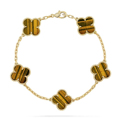 [Noble Aura jewelry]CLOVER  5 MOTIFS TIGER EYE BRACELET