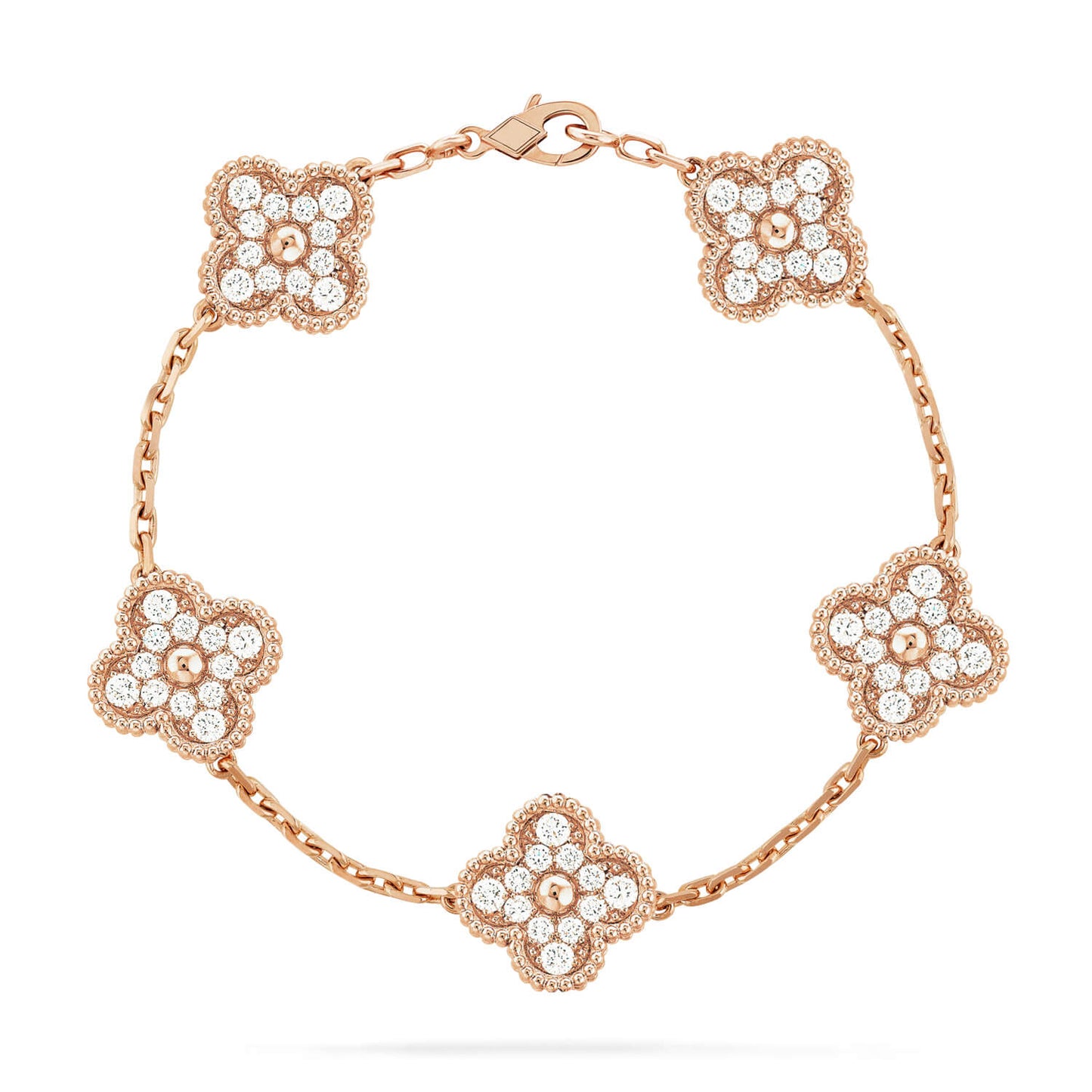[Noble Aura jewelry]CLOVER 5 MOTIFS  FULL DIAMOND BRACELET