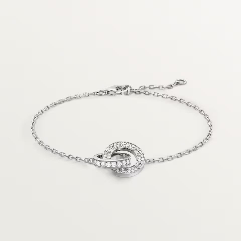 [Noble Aura jewelry]LOVE DOUBLE RING FULL DIAMOND BRACELET