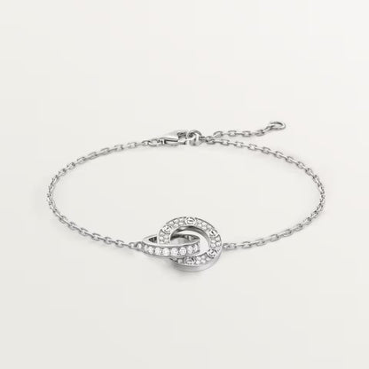 [Noble Aura jewelry]LOVE DOUBLE RING FULL DIAMOND BRACELET