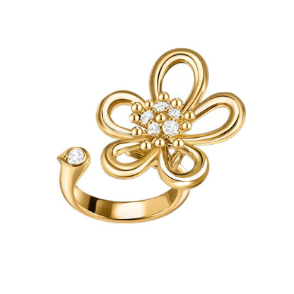 [Noble Aura jewelry]  FLOWERLACE OPEN RING 5 DIAMONDS