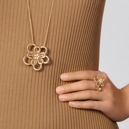 [Noble Aura jewelry]  FLOWERLACE OPEN RING 5 DIAMONDS