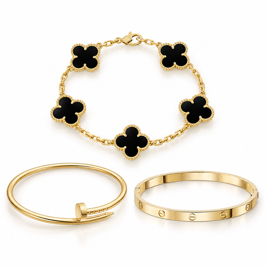 [Noble Aura jewelry]Clover & Juste & Lover  Bracelet Stack Set