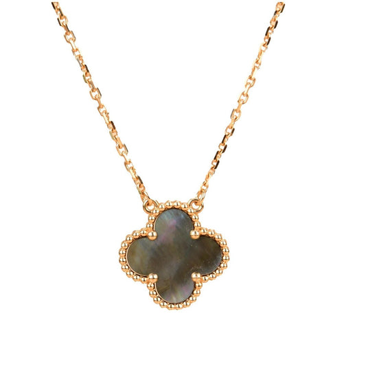 [Noble Aura jewelry]CLOVER 15MM  GRAY MOTHER OF PEARL NECKLACE
