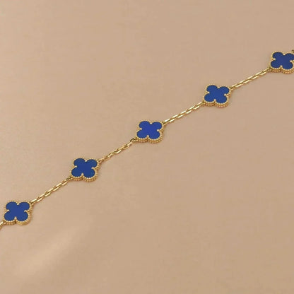 [Noble Aura jewelry]CLOVER 5 MOTIFS BLUE AGATE BRACELET
