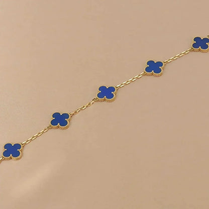 [Noble Aura jewelry] CLOVER 5 MOTIF BLUE AGATE BRACELET COLLECTION