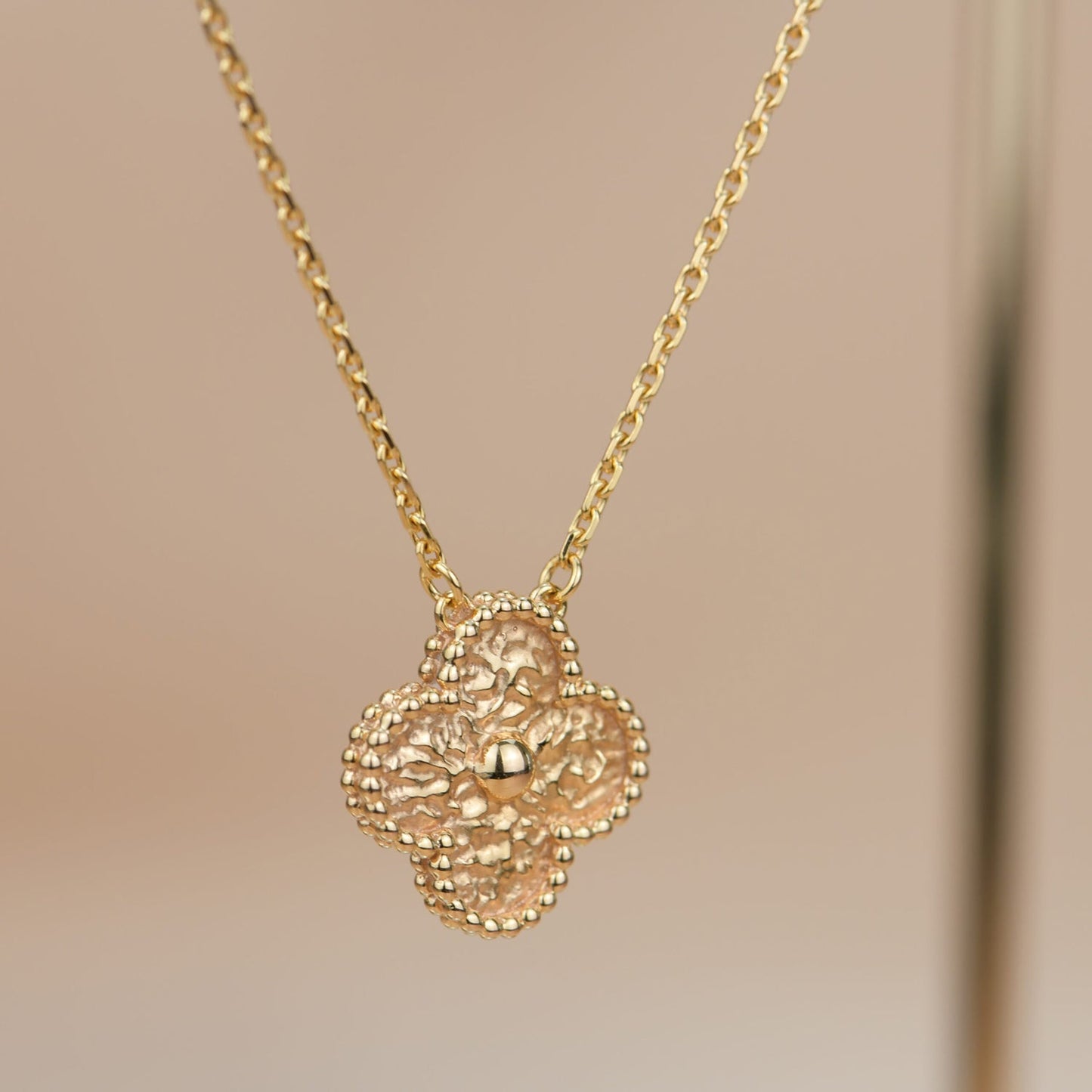 [Noble Aura jewelry]CLOVER 15MM  BRONZING NECKLACE