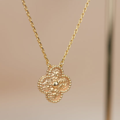 [Noble Aura jewelry]CLOVER 15MM  BRONZING NECKLACE