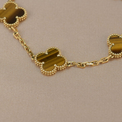 [Noble Aura jewelry]CLOVER  5 MOTIFS TIGER EYE BRACELET