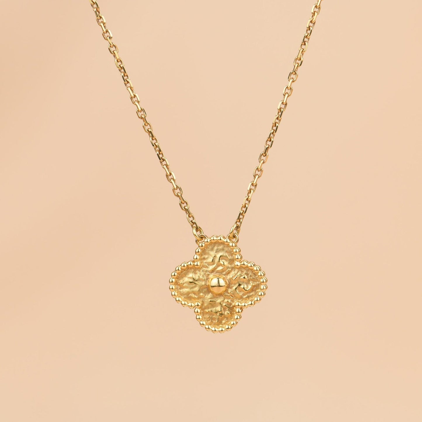 [Noble Aura jewelry]CLOVER 15MM  BRONZING NECKLACE