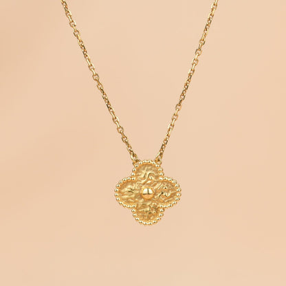[Noble Aura jewelry]CLOVER 15MM  BRONZING NECKLACE