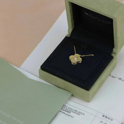 [Noble Aura jewelry]CLOVER 15MM DIAMOND GOLD MOTHER OF PEARL NECKLACE