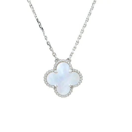[Noble Aura jewelry]CLOVER  15MM WHITE MOTHER-OF-PEARL SILVER