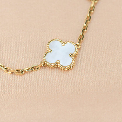 [Noble Aura jewelry]CLOVER  5 MOTIF WHITE MOP BRACELET