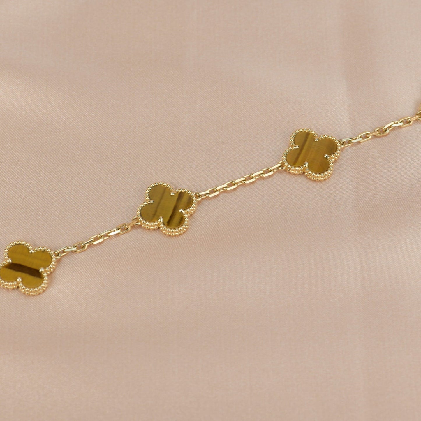 [Noble Aura jewelry]CLOVER  5 MOTIFS TIGER EYE BRACELET