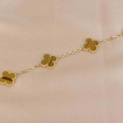 [Noble Aura jewelry] CLOVER 5 MOTIFS TIGER EYE BRACELET COLLECTION