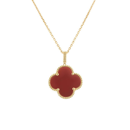 [Noble Aura jewelry]CLOVER 25MM NECKLACE GOLD CARNELIAN