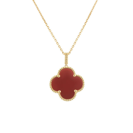 [Noble Aura jewelry]CLOVER 25MM NECKLACE GOLD CARNELIAN