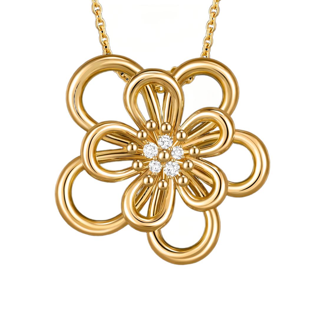 [Noble Aura jewelry]FLOWERLACE NECKLACE 5 DIAMONDS