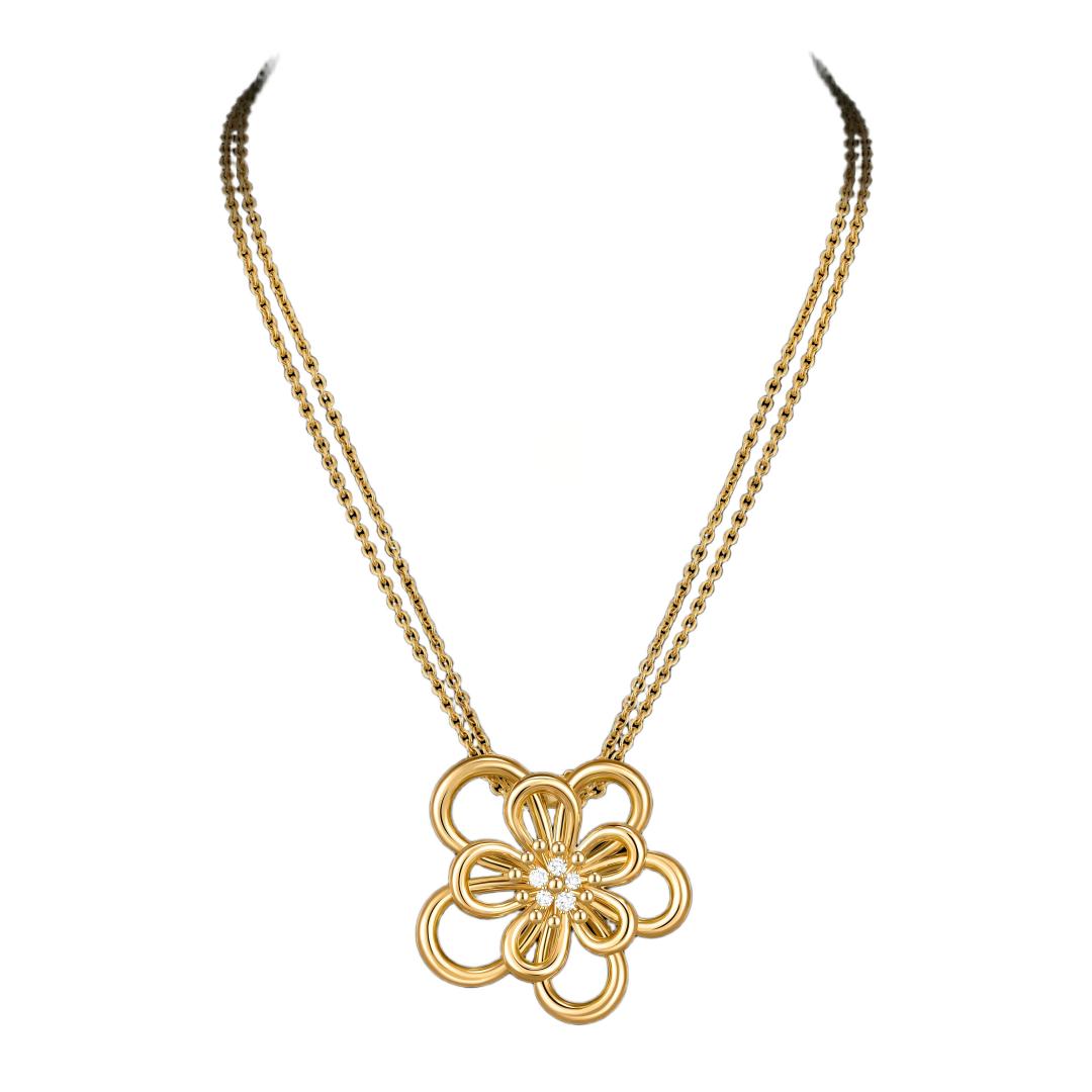 [Noble Aura jewelry]FLOWERLACE NECKLACE 5 DIAMONDS