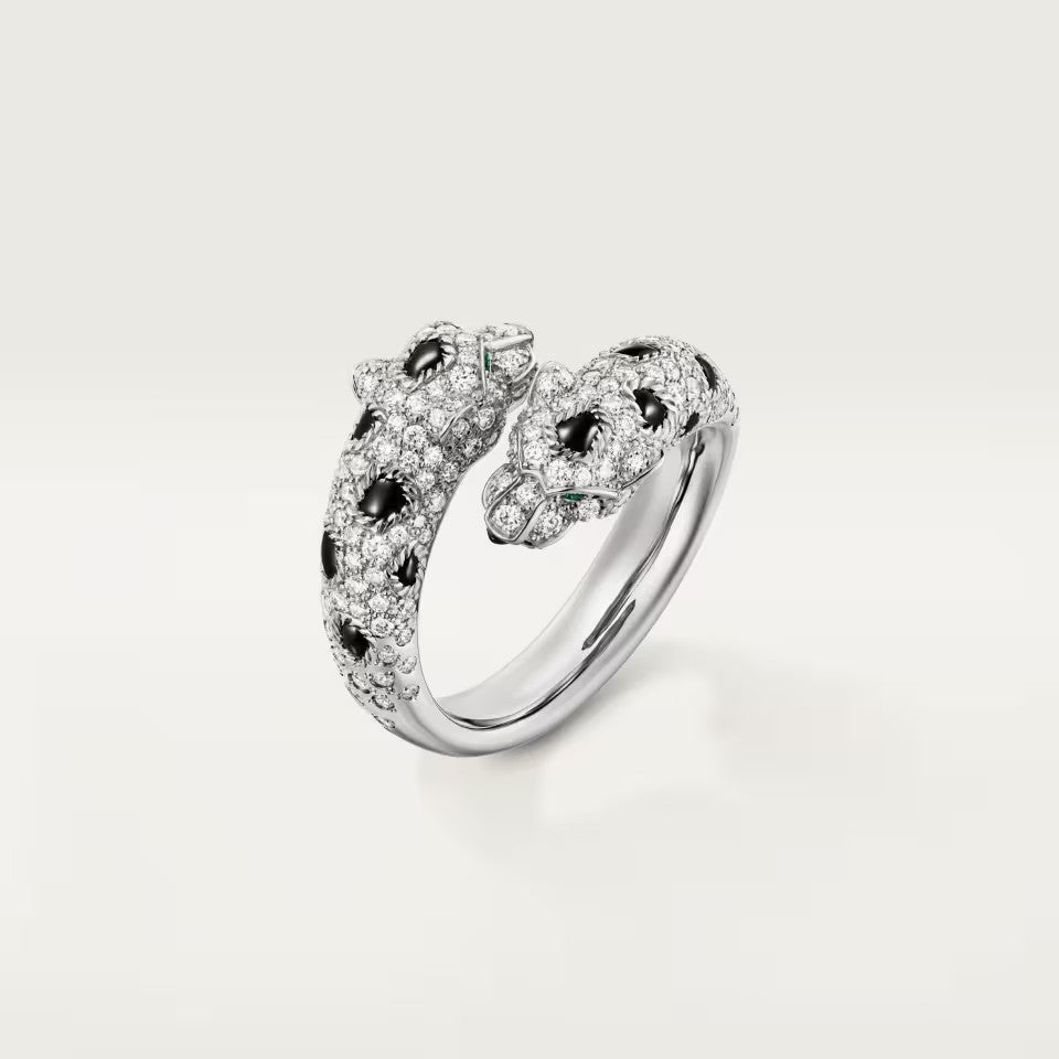 [Noble Aura jewelry]PANTHERE DOUBLE HEADED FULL DIAMOND  RING