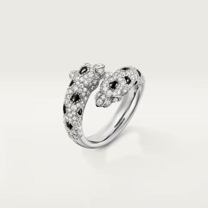 [Noble Aura jewelry]PANTHERE DOUBLE HEADED FULL DIAMOND  RING