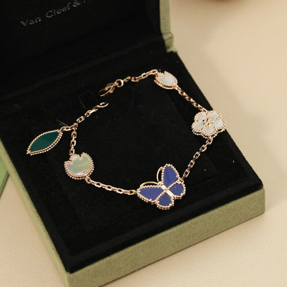 [Noble Aura jewelry]LUCKY SPRING BUTTERFLY 5 MOTIF BRACELET