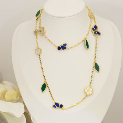 [Noble Aura jewelry]LUCKY SPRING BUTTERFLY 15 FLOWER NECKLACE