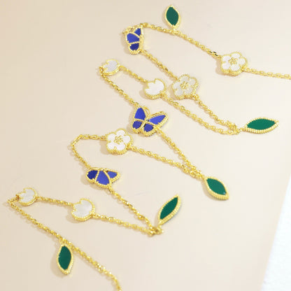 [Noble Aura jewelry]LUCKY SPRING BUTTERFLY 15 FLOWER NECKLACE