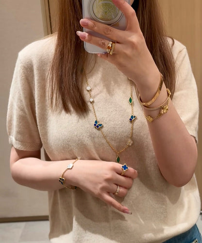 [Noble Aura jewelry]LUCKY SPRING BUTTERFLY 15 FLOWER NECKLACE