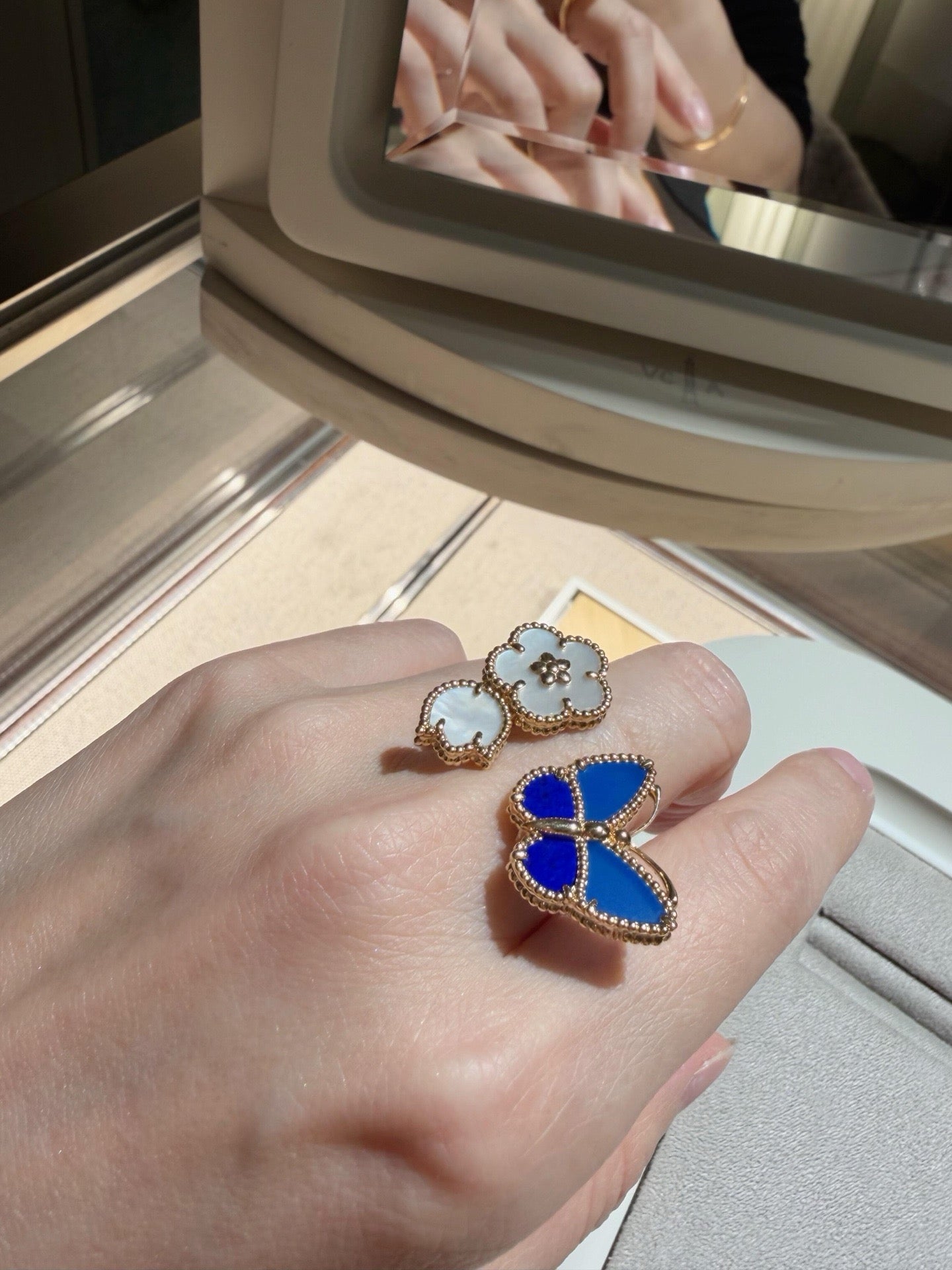 [Noble Aura jewelry]LUCKY SPRING BUTTERFLY OPEN-FACE RINGS