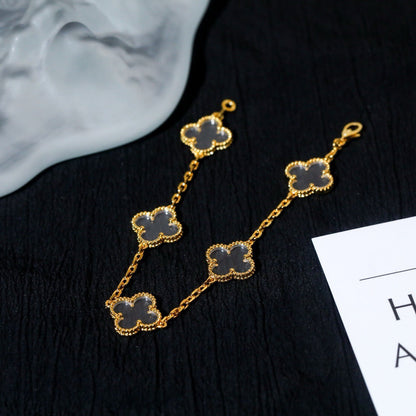 [Noble Aura jewelry]CLOVER 5 MOTIF ROCK CRYSTAL BRACELET