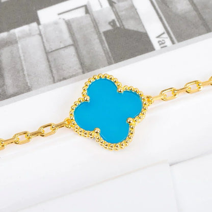 [Noble Aura jewelry] CLOVER 5 MOTIF TURQUOISE BRACELET COLLECTION