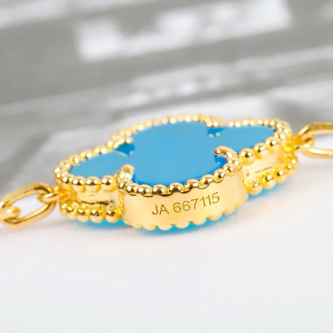 [Noble Aura jewelry] CLOVER 5 MOTIF TURQUOISE BRACELET COLLECTION