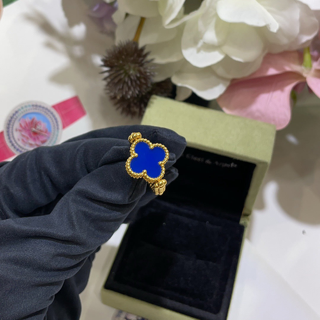 [Noble Aura jewelry]CLOVER RIVERSIBLE BLUE AGATE RING